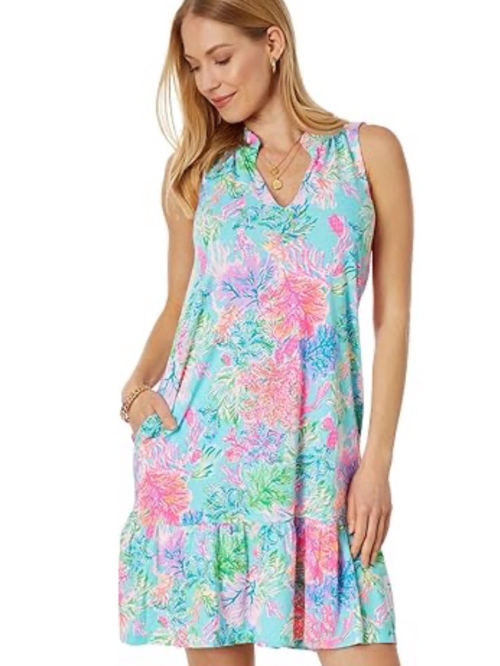Lilly Pulitzer Malone Dress Celestial Blue Cay to My Heart Sze Medium